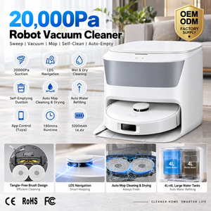 Robot aspirateur 20000Pa avec cartographie LDS, collecte automatique des poussières, lavage et séchage des serpillères, réservoir d'eau propre 4L, fournisseur d'usine OEM ODM - Product Image 2