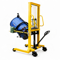 Bennette manuelle en acier inoxydable de bonne qualité pour fûts de carburant, déverseur de bidons d'huile, élévateur de fûts, capacité 200L, hauteur de levage 2000mm