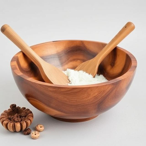 Tazón de Madera Moderno Hecho a Mano, Acabado Pulido Suave, Duradero y Ligero, para Servir Ensaladas, Bocadillos, Uso en el Hogar y Restaurantes RMW - Product Image 2