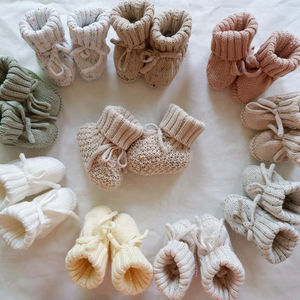 Haute qualité hiver chaud <span class=keywords><strong>Crochet</strong></span> taille 6-12 mois tricoté berceau chaussures chaussons filles garçons chaussettes bébé - Product Image 1
