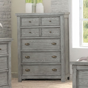 Cómoda Moderna Estilo Rústico Gris - Gabinete de Almacenamiento para Dormitorio con 7 Cajones y Herrajes Mixtos, Muebles Casuales Rústicos - Product Image 1