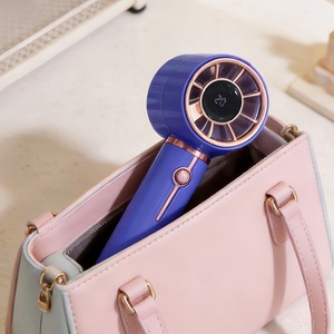 LingPan Portable <b>Fan</b> Digital Display Rechargeable Handheld Desk <b>Fan</b> With <b>Stand</b> 5W DC Motor Battery Powered - Product Image 3