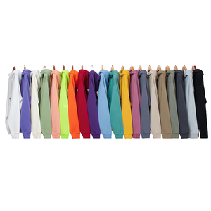เสื้อสตรีทแวร์โอเวอร์ไซส์ คอตตอนเทอร์รี่ 100% ปักลาย ตกแต่งด้วยผ้าปักลาย  ทรงหลวม  บุซับใน  สำหรับฤดูหนาว  แบบยูนิเซ็กส์  สีพื้น  คอกลม - Product Image 1