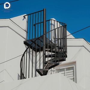 <span class=keywords><strong>Escalera</strong></span> de Escape de <span class=keywords><strong>Emergencia</strong></span> de Metal Galvanizado para Exteriores, Barandilla Vertical de Acero Negro para Edificios, <span class=keywords><strong>Escalera</strong></span> de Seguridad para Exteriores - Product Image 5