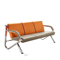 Banc moderne de haute qualité, personnalisé, stable, durable, avec structure métallique et assise en cuir, pour aéroport, bureau, salle d'attente, salon.