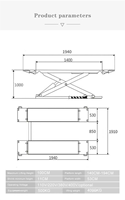 Table élévatrice à ciseaux électrique hydraulique portable de 1,2 m, petite taille, très vendue, pour l'entretien automobile, capacité 4,0 t, alimentation multi-tension