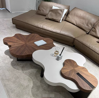 Table basse pliable STG en bois massif noyer, style Wabi-Sabi, nuage irrégulier, design moderne européen italien, pour salon