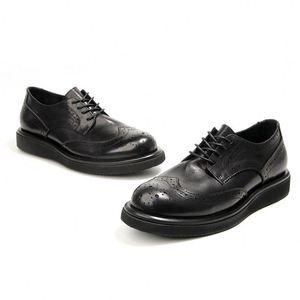 Chaussures en cuir véritable pour hommes, de haute qualité, tendance, décontractées, antidérapantes, respirantes, légères, à semelle épaisse - Product Image 3