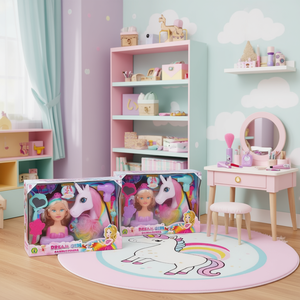 Poupée Coiffeuse Dream Girl avec licorne et accessoires 28x36x11 Cm - Product Image 1