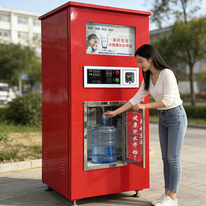 ตู้กดน้ำดื่มสแตนเลสแบบหยอดเหรียญ 400 แกลลอน/24 ชม. ระบบกรอง RO พร้อมระบบทำความสะอาดอัตโนมัติ ระบบจัดการผ่านคลาวด์ - Product Image 1