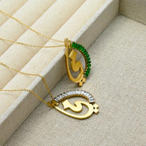 Colar de Moda com Pingente de Aço Inoxidável com Caligrafia Árabe Islâmica em Zircônia para Mulheres, Atacado 2026 Novo - Product Image 4