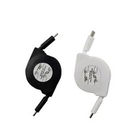 Câble USB-C vers USB-C télescopique en PVC de 1 m avec logo personnalisé, chargeur rapide rétractable 60 W pour voiture, téléphone, tablette, mobile