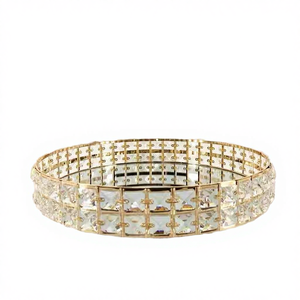 Plat à bougie décoratif en métal élégant, sculpté à la main, finition polie, décoration d'intérieur, accessoire de table de cuisine, de bureau - Product Image 4