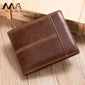 Pour <span class=keywords><strong>Amazon</strong></span> hommes véritable première couche <span class=keywords><strong>cuir</strong></span> de vachette Vintage <span class=keywords><strong>pochette</strong></span> en <span class=keywords><strong>cuir</strong></span> antivol RFID porte-carte avec fermeture de couverture portefeuille court - Product Image 2