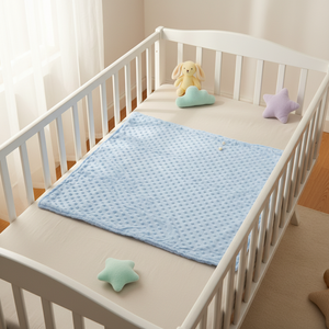 Coperta <span class=keywords><strong>per</strong></span> Neonati in Pile Minky Dot e Sherpa a Doppio Lato, Ultra Morbida, Calmante e Riscaldante - Product Image 1