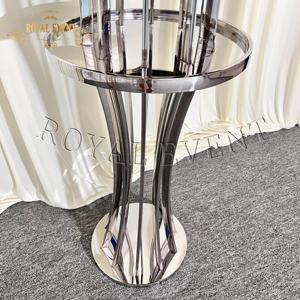 Modern Bar taburesi mobilya gümüş paslanmaz çelik düğün etkinlikleri için kokteyl masası altın yuvarlak demir masa - Product Image 4