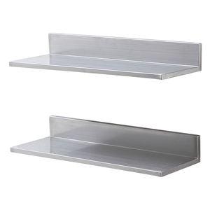 Stainless Steel <b>Wall</b> <b>Mounted</b> Floating <b>Shelf</b> 8.6 x 24 Inch With Backsplash 2 Pack Commercial Use - Product Image 1