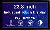 Nouvel écran tactile industriel IPS noir de 23,8 pouces, 1920x1080, 16:9, écran LCD à cadre ouvert, IP65, étanche à l'avant, tactile 10 points