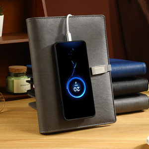 Wireless Charging Leather Hardcover <strong>Notebook</strong> <strong>with</strong> Customized Logo USB <strong>Flash</strong> Drive <strong>Power</strong> <strong>Bank</strong> Notepad <strong>Power</strong> Supply Set - Product Image 1