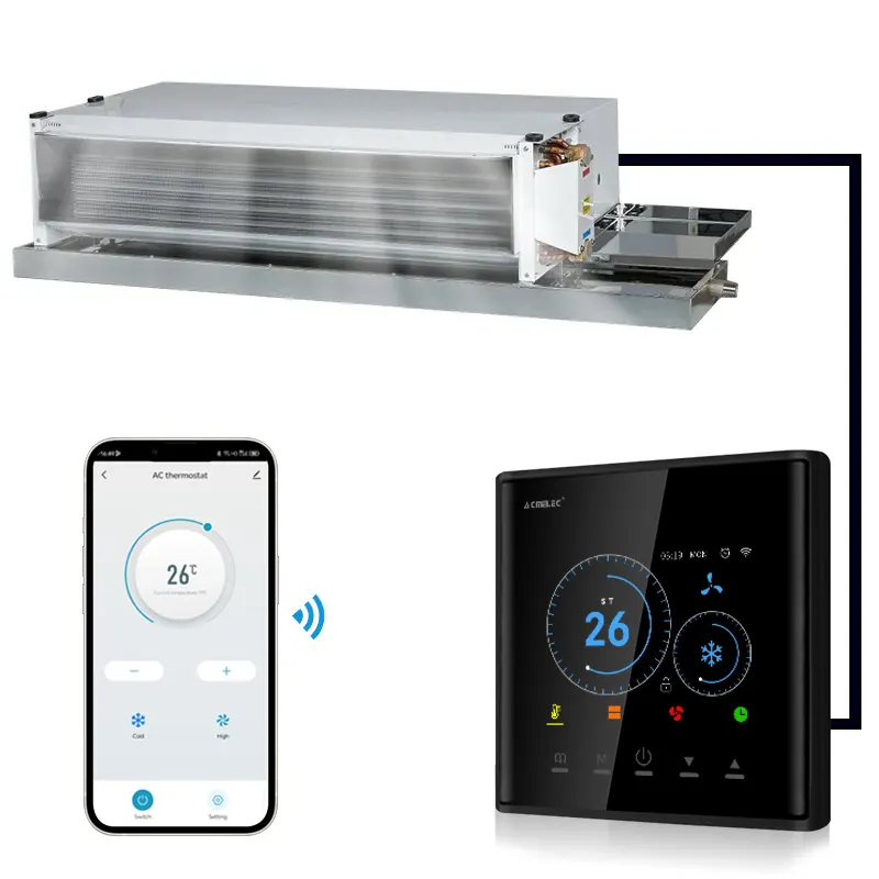 Termostato de aire acondicionado Central WiFi FCU, controlador de temperatura, 2 tubos, 4 tubos, 3 velocidades, funciona con Tuya Smart Life