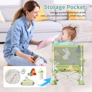 Chaise haute pliable et portable en métal pour bébé et tout-petit, antidérapante, sécurisée et moderne, idéale pour la maternelle, le salon et la chambre à coucher. - Product Image 6