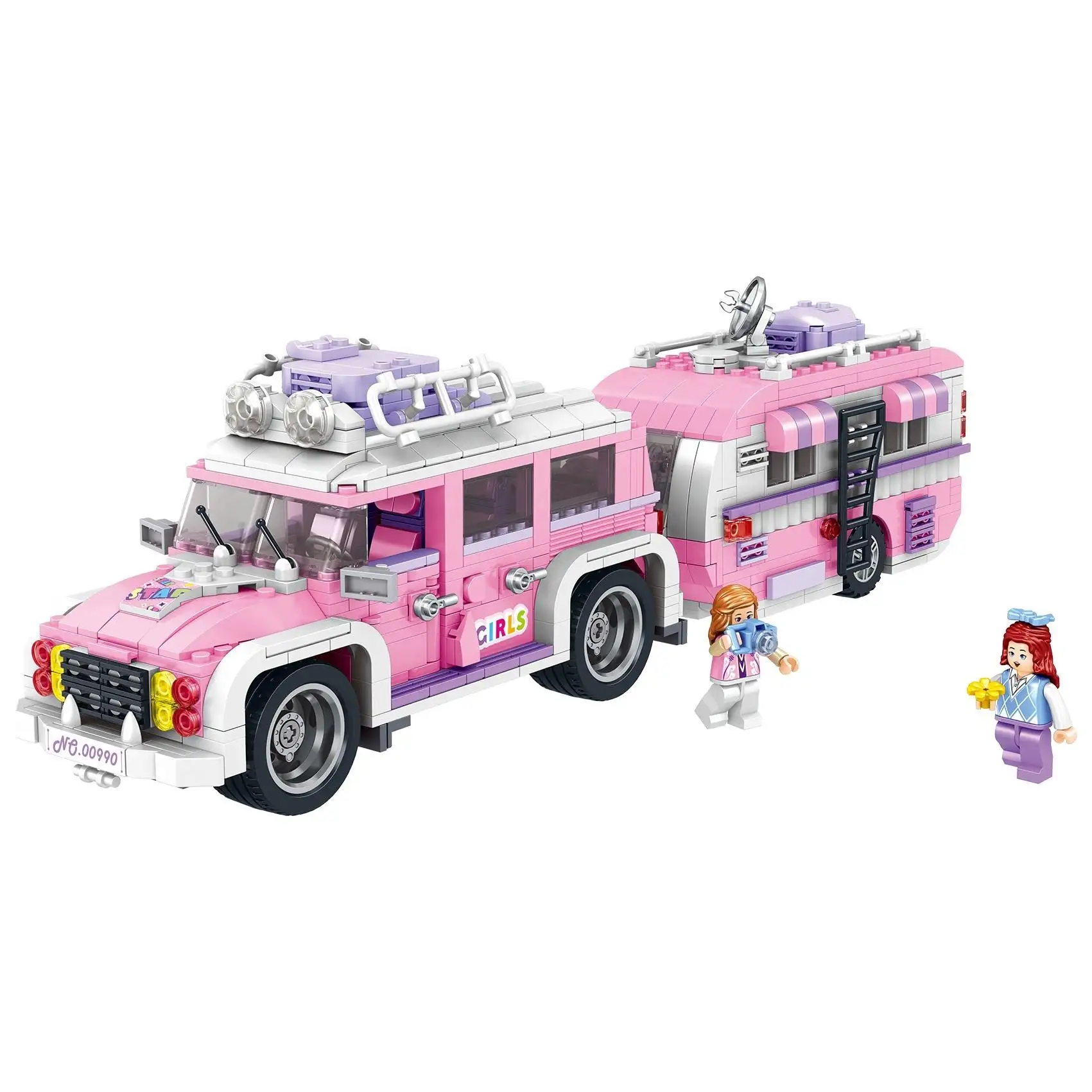 2023 New City Creativity Wagon Station Street View Model Mini Building Blocks Camping Car Bricks giocattoli per bambini regalo di compleanno