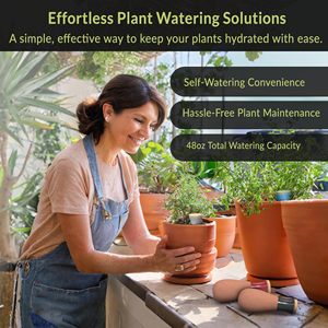 Kit Premium de 4 pots de plantes en terre cuite à <span class=keywords><strong>arrosage</strong></span> automatique pour fleurs de vacances intérieures ou extérieures pour jardin au sol - Product Image 4