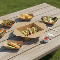 Boîte en papier kraft à clapet avec couvercle articulé, conteneur alimentaire jetable pour la livraison à emporter et les restaurants