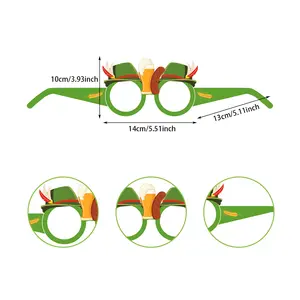 ピース/セット新しいオクトーバーフェスト紙メガネ2024年10月ミュンヘン面白い装飾写真小道具