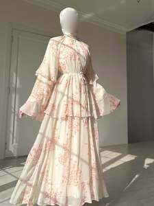 Nuevo Vestido Estampado de Manga Larga para Mujer 2026, Estilo Vintage con Cuello Redondo, Cintura Ajustada, Gran Vuelo, Corte Delgado, Moda Casual de Verano - Product Image 5