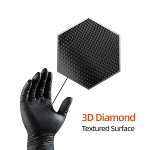 Gants de Travail Industriels Jetables en Nitrile Noir 8 mil, Sans Poudre, Adhérence Diamant Robuste - Product Image 3
