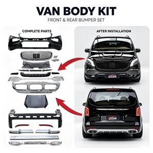 Kit carrosserie pour Mercedes-Benz VITO V-class 2016-2023 W447 V220d <span class=keywords><strong>V250d</strong></span> Facelift 2023 Style GLS Maybach Phares LED Pare-chocs à fixation par boulons - Product Image 2