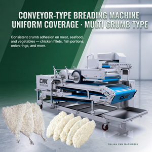 Machine à paner industrielle automatique en SUS304 pour nuggets de <span class=keywords><strong>poulet</strong></span>, galettes de viande et filets de poisson CMK-GK600 - Product Image 1