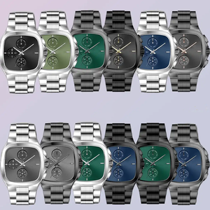 Montre de sport simple de luxe <span class=keywords><strong>vintage</strong></span> <span class=keywords><strong>Seiko</strong></span> 42 mm avec cadran carré, chronographe à <span class=keywords><strong>quartz</strong></span>, logo personnalisé, bracelet en acier inoxydable de 20 mm, étanche - Product Image 1