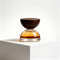 Flacon de parfum en verre vide de 30 ml et 100 ml avec bouchon en bois et pulvérisateur à fine brume, atomiseur de 15 mm, flacon en verre demi-ovale en stock