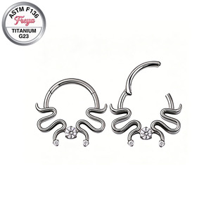 Bijoux de piercing nasal de haute qualité Freya pour bovins, anneau de nez en titane ASTM-F136 avec zircon, segment de septum, anneaux de nez pour vaches, pour femmes - Product Image 4