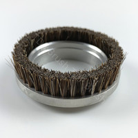 Brosse circulaire anti-poussière en crin de cheval cousue à la main ESD avec base en aluminium pour machine d'impression de films PCB