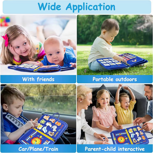 Tableau d'activités <span class=keywords><strong>Montessori</strong></span> sensoriel pliable en feutre bleu pour enfants autistes, modèle 2026, pour l'éveil des tout-petits, certifié CE CPC - Product Image 6