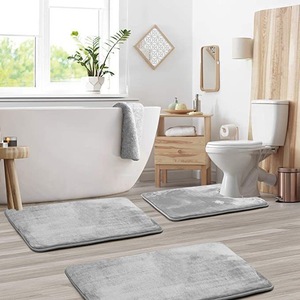 FIGOO - Lot de 3 tapis de salle de bain en mousse <span class=keywords><strong>à</strong></span> mémoire de forme, <span class=keywords><strong>super</strong></span> doux, antidérapants, lavables, faible MOQ - Prix de gros - Product Image 1