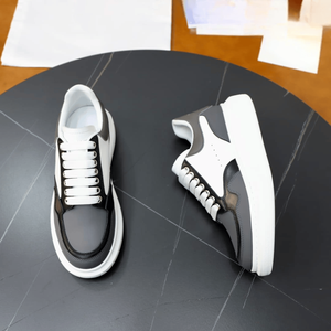 รองเท้าผ้าใบหนังเรียบ Alexander รุ่น Low Top Platform พร้อม Mc. ดีเทลส้นรองเท้าแบบคอนทราสต์สำหรับผู้ชายและผู้หญิง สวมใส่ได้ทุกวัน ลำลอง เดินทางสะดวก รุ่นควีน - Product Image 5