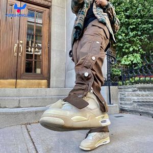 YSJY宽松男士街装侧口袋宽腿直科技裤批发定制空白尼龙男士货物裤 - Product Image 4