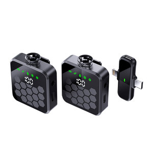 Portable <b>Wireless</b> Lavalier Microphone One-to-Two System with Charging Case Noise Cancellation Low Latency for Interview Vlog - Product Image 4