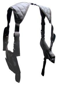 Funda táctica universal negra oculta para pistola con correa de hombro y 2 bolsillos para cargadores - Product Image 6