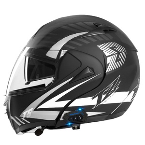 大人気 ドイツDOT規格 モジュラーヘルメット フリップアップ ヘルメット Bluetoothインカム付 モトクロス カーボンファイバーヘルメット - Product Image 1