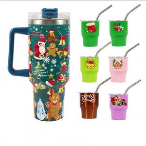 Lot de Bouteilles Isothermes en Acier Inoxydable pour Cadeaux de Noël – Ensemble Personnalisé de Bouteilles d'Eau et Gobelets avec Paille – Vente en Gros - Product Image 1
