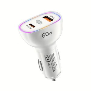 อะแดปเตอร์ที่ชาร์จในรถยนต์อเนกประสงค์60วัตต์60วัตต์ USB-C PD ที่ชาร์จโทรศัพท์มือถือในรถเร็ว2พอร์ต USB Type C - Product Image 6