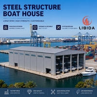 Abri pour bateau en acier préfabriqué sur mesure, imperméable, résistant à l'humidité et au vent, abri métallique pour bateau, stockage extérieur