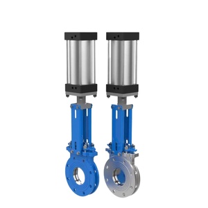 Válvula de cuchilla neumática PN10 WCB SS304 con control de aire por cilindro - Product Image 1