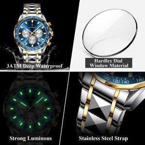 Reloj de Pulsera de Cuarzo para Hombre Poedagar 815 de Acero Inoxidable de Lujo, Resistente al Agua, Luminoso, Cronógrafo - Product Image 6