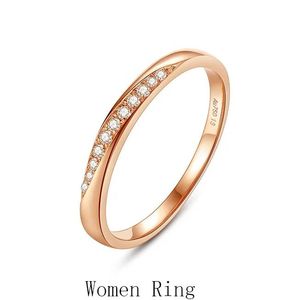 Xinfly Trendy Pure 18K Solid Rose Gold <b>Couple</b> <b>Rings</b> Au750 Real Wedding Engagement Jewelry Set for Women and Men - Product Image 2